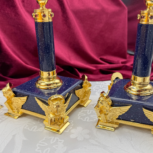 2.7.2663лпч Подсвечник в позолоте с акриловой ножкой фото 6