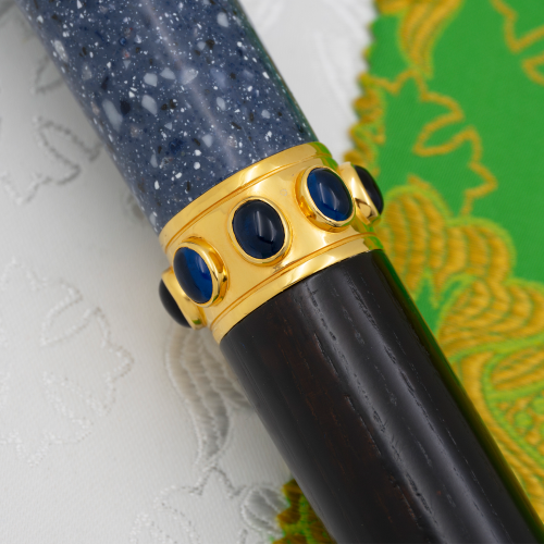 2.7.2444лпч Посох латунный с синими камнями в позолоте фото 5 2.7.2444лпч Посох латунный с синими камнями в позолоте фото 5