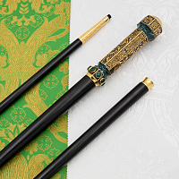 2.7.2942лпч Посох латунный с акрилом и патинированием в позолоте