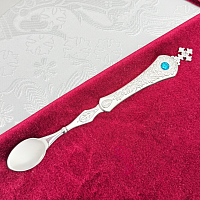 2.7.0783л Лжица латунная в серебрении со вставками