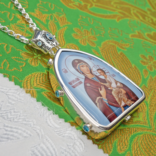 2.7.1895лр-2/1л Панагия архиерейская латунная в серебрении фото 6