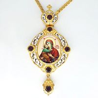 2.7.1133лп-2/1лп Панагия латунная в позолоте с цепью