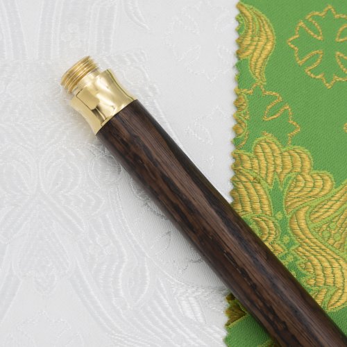 2.7.1719лп Посох латунный с красными камнями в позолоте фото 4