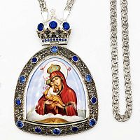 2.7.0506лр-2/1лр Панагия латунная со вставками и цепью