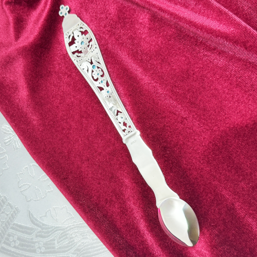 2.7.0712лр Лжица латунная в серебрении со вставками фото 4 2.7.0712лр Лжица латунная в серебрении со вставками фото 4