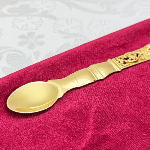2.7.0712лп Лжица латунная в позолоте со вставками фото 2