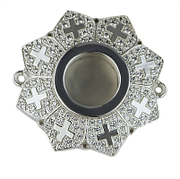 2.7.1038л Мощевик латунный с белыми камнями в серебрении