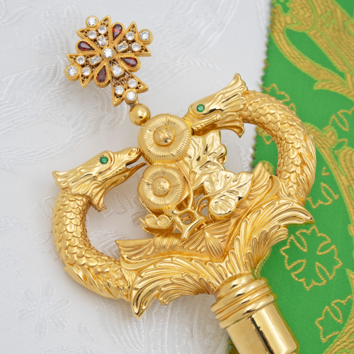 2.7.2889лп Жезл латунный с красными камнями в позолоте фото 7 2.7.2889лп Жезл латунный с красными камнями в позолоте фото 7