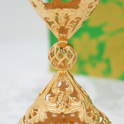 2.7.0353лф Лампада латунная в позолоте и серебрении фото 4