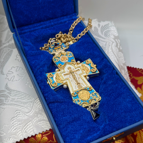 2.10.0542лнфэ/113лп Крест наперсный с жемчугом фото 7