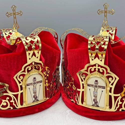 2.7.2839лп-2-К Венцы венчальные латунные в позолоте - комплект фото 8 2.7.2839лп-2-К Венцы венчальные латунные в позолоте - комплект фото 8