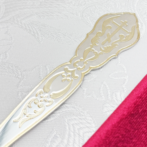 2.7.0966лф Лжица латунная с фрагментальной позолотой фото 5