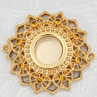 2.7.1418лп Мощевик латунный с желтыми камнями в позолоте