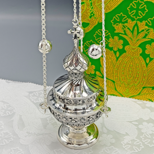 2.7.2634лр Кадило латунное в серебрении фото 2