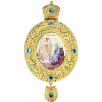 2.7.0833лп-1 Панагия латунная в позолоте с финифтью и вставками