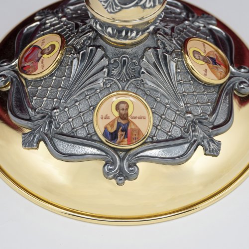 2.7.1599клпрэ-18-К/3 Евхаристический набор на 3 предмета с комбинированной чашей на 1,0 л в позолоте с патинированием и деколью фото 10 2.7.1599клпрэ-18-К/3 Евхаристический набор на 3 предмета с комбинированной чашей на 1,0 л в позолоте с патинированием и деколью фото 10