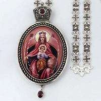 2.7.1145л-2/95лр Панагия латунная с принтом и цепью арт.2.7.0295лр