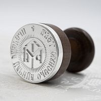 2.7.2217л Печать для просфор латунная в серебрении (круглая)