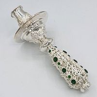 2.7.0742л Подсвечник ручной латунный со вставками