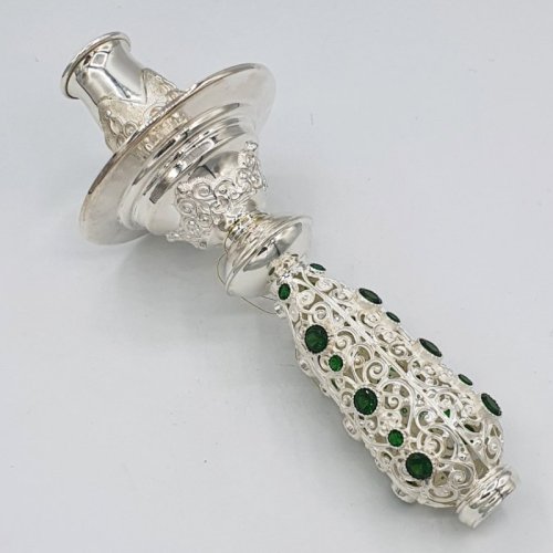 2.7.0742л Подсвечник ручной латунный со вставками