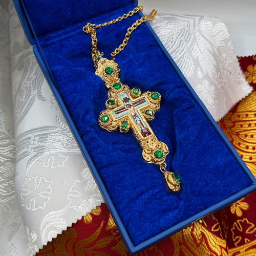 2.10.0170лп-2/1лп Крест наперсный в позолоте с цепью фото 4