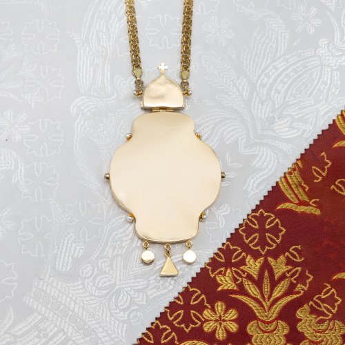 2.7.2265лнпэ-2/113лп Панагия с натуральными камнями фото 4 2.7.2265лнпэ-2/113лп Панагия с натуральными камнями фото 4