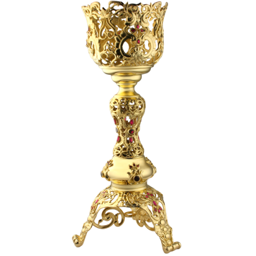 2.7.0561лп Лампада настольная латунная со вставками в позолоте 2.7.0561лп Лампада настольная латунная со вставками в позолоте