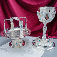 2.7.1159кл-18-К/3 Евхаристический комбинированный набор с чашей на 0,75 л в серебрении на 3 предмета