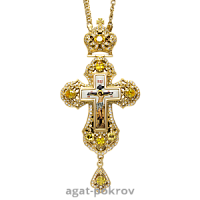 2.10.0180лп-2/1лп Крест латунный в позолоте с цепью