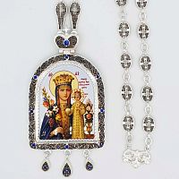 2.7.1045л-2/80л Панагия латунная с родированием и цепью