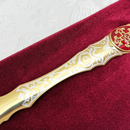 2.7.1094лфэ Лжица латунная с фрагментарной позолотой и эмалью фото 6 2.7.1094лфэ Лжица латунная с фрагментарной позолотой и эмалью фото 6