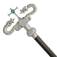 2.7.2478л Жезл латунный с голубыми камнями в серебрении