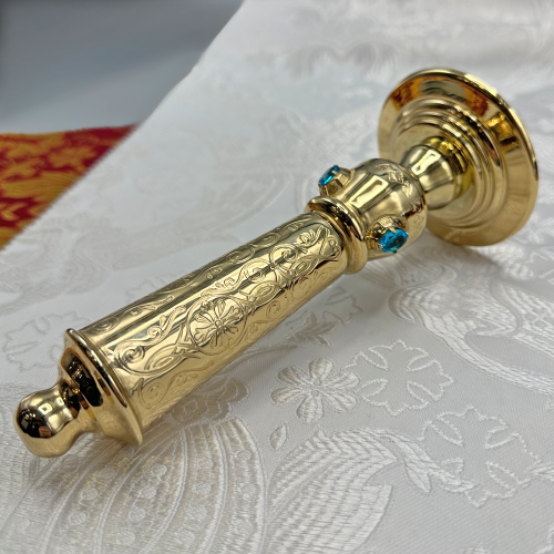 2.7.0763лп Подсвечник латунный в позолоте фото 3