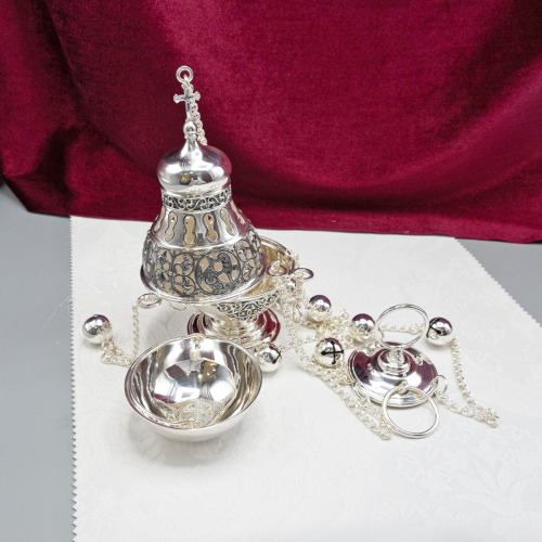 2.7.2633лр Кадило латунное в серебрении фото 2 2.7.2633лр Кадило латунное в серебрении фото 2