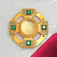 2.7.2813лп-32 Мощевик латунный в позолоте со вставками