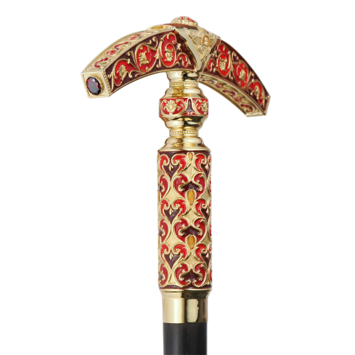 2.7.2002лп-М Посох латунный в позолоте со вставками фото 6