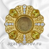 2.7.0626лп Мощевик латунный со вставками в позолоте