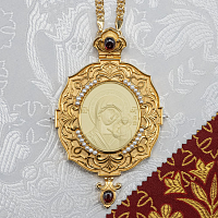 2.7.2620лп-11/1лп Панагия латунная в позолоте с цепью