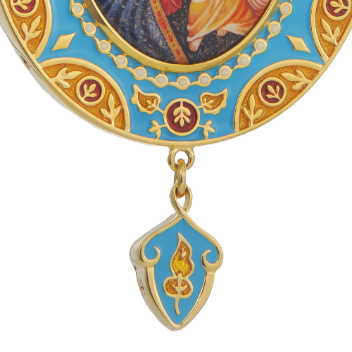 2.7.2376лпэ-2/1лп Панагия в позолоте с эмалью фото 5