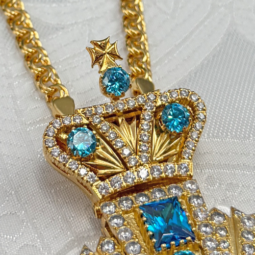 2.7.1579лп-1/1лп Панагия в позолоте с вставкой финифть фото 3