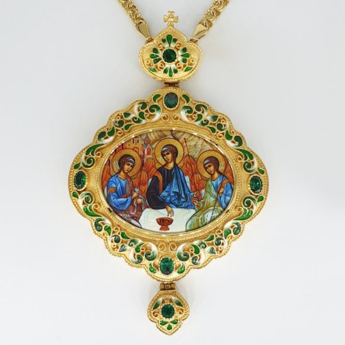 2.7.1481лпэ-2/1лп Панагия латунная с эмалью, деколью и с цепью арт.2.7.0201лп 2.7.1481лпэ-2/1лп Панагия латунная с эмалью, деколью и с цепью арт.2.7.0201лп