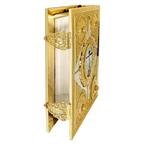 2.7.0775лф Евангелие напрестольное в позолоте с фрагментарным серебрением фото 4