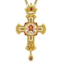 2.10.0162лп-2/1лп Крест латунный в позолоте с цепью