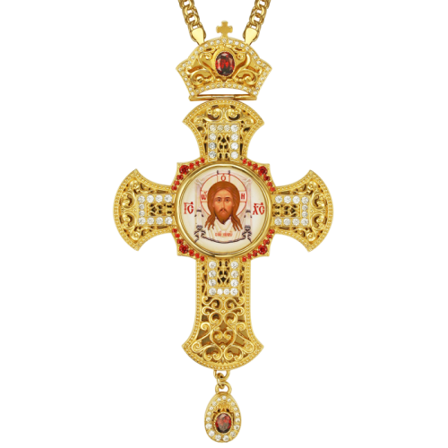 2.10.0162лп-2/1лп Крест латунный в позолоте с цепью