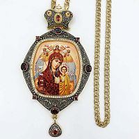 2.7.1281лпр-2/1лп Панагия латунная в позолоте с цепью