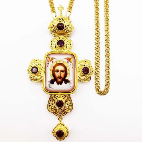 2.10.0340лп-2/1лп Крест наперсный в позолоте с цепью 2.10.0340лп-2/1лп Крест наперсный в позолоте с цепью