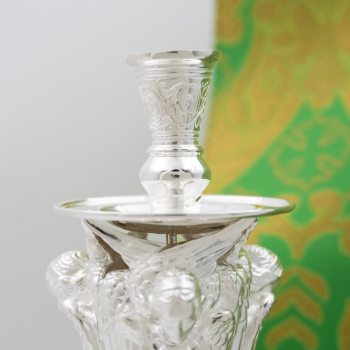 2.7.1717л Подсвечник напрестольный в серебрении фото 2 2.7.1717л Подсвечник напрестольный в серебрении фото 2