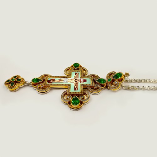 2.10.0290лф-2/1л Крест латунный с фрагментальной позолотой и цепью фото 3 2.10.0290лф-2/1л Крест латунный с фрагментальной позолотой и цепью фото 3