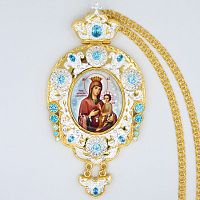 2.7.1117лп-2/1лп Панагия латунная в позолоте с цепью