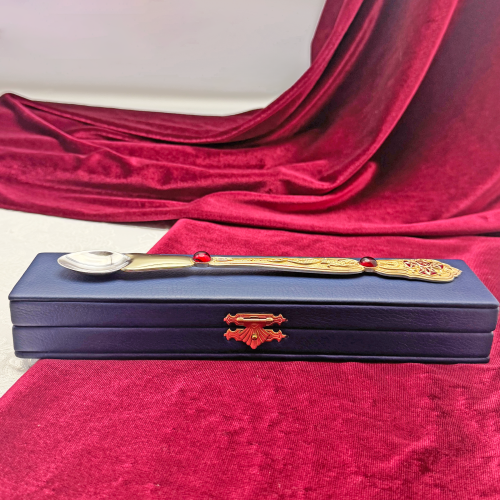 2.7.0176клп Лжица латунная комбинированная в позолоте со вставками фото 6 2.7.0176клп Лжица латунная комбинированная в позолоте со вставками фото 6